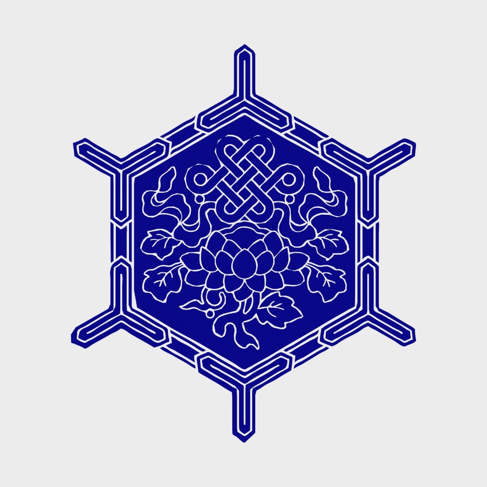 Qingdi Zhijin auspicious turtle back pattern on the armor brocade of Yuan Dynasty 1