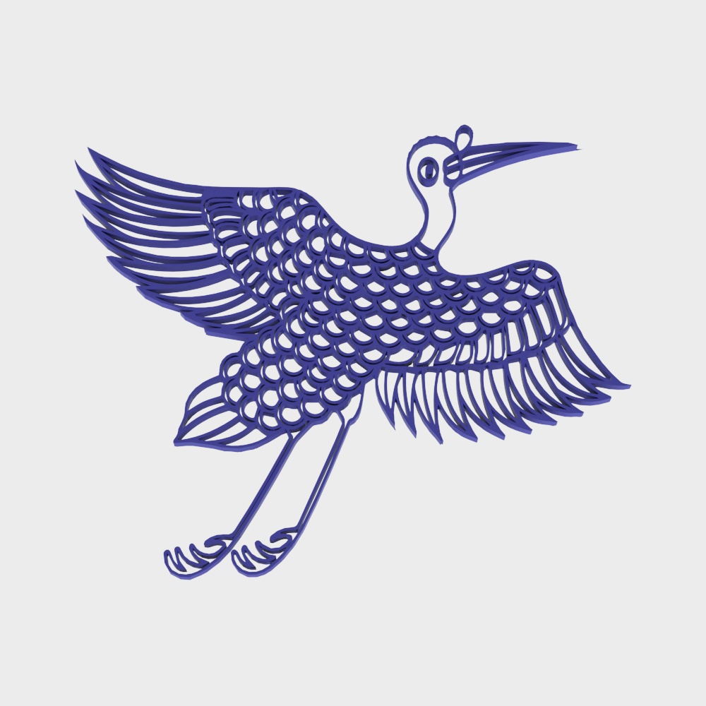 Elegant Blue Crane 3D Model for Creative Projects