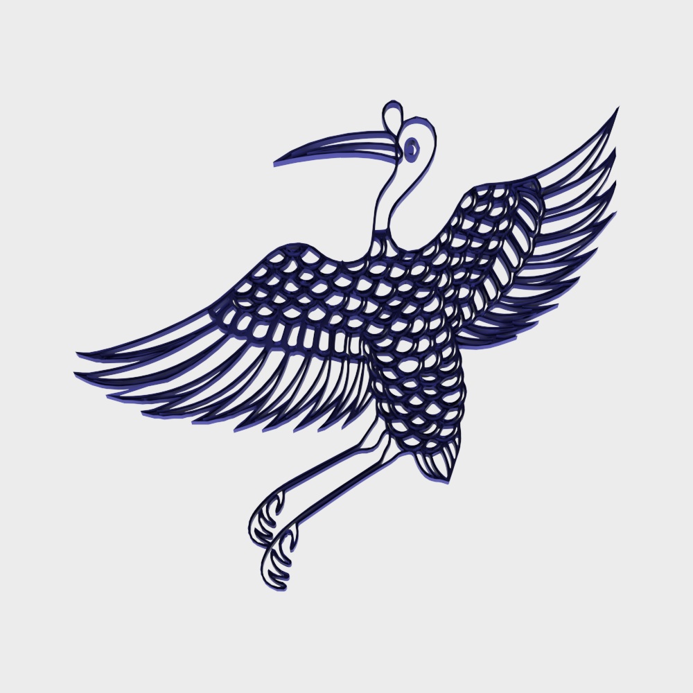 Elegantly Soaring Crane 3D model