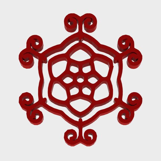 Red Ornamental Frame 3D model for Creative Projects