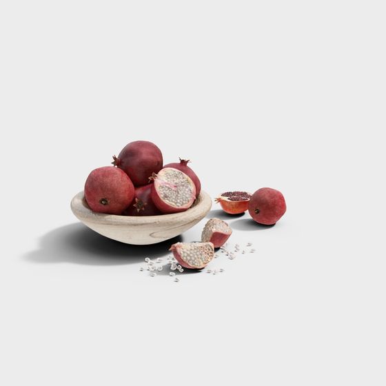 Pomegranate and Bowl 3D model