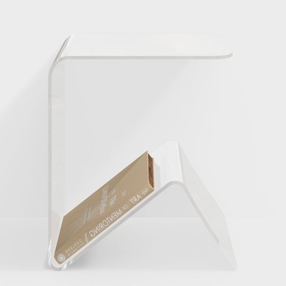 Transparent Glass Side Table 3D model