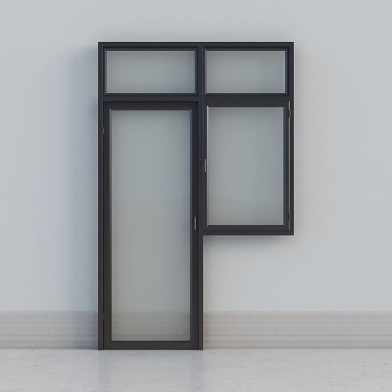 Modern Black Interior Window 3D Model