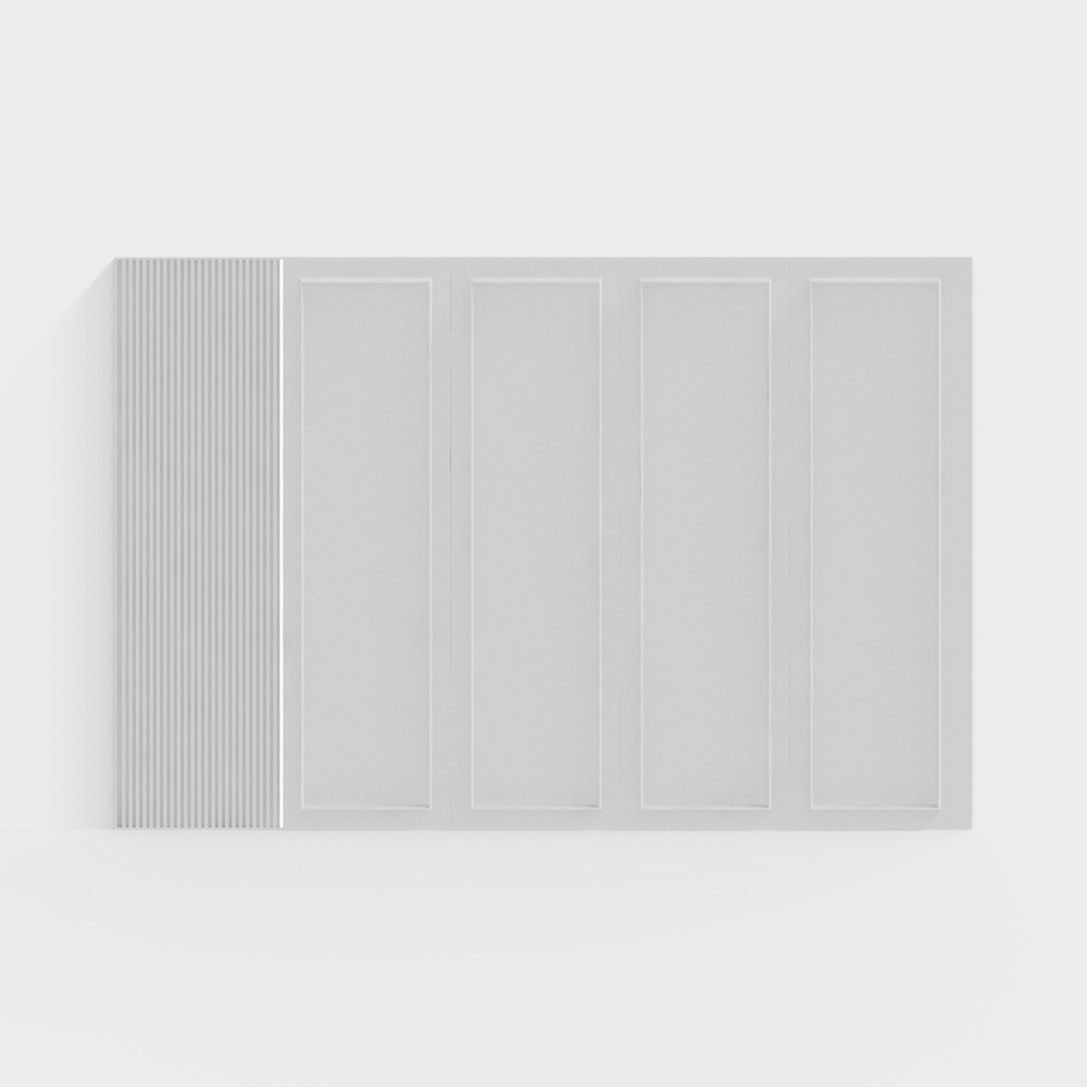 Modern times simple European white asymmetrical bedroom background wall paneling