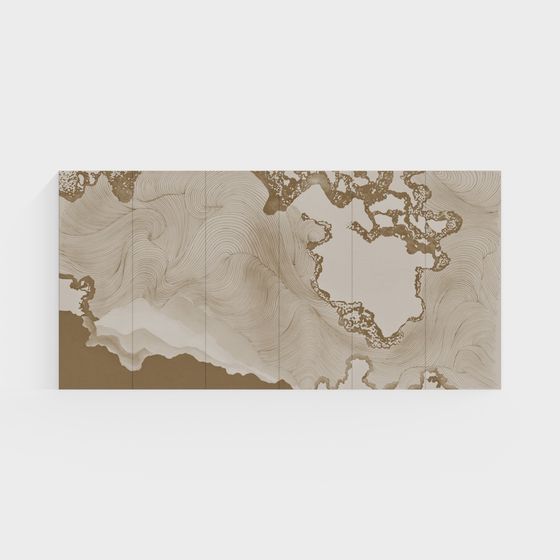 Liu Yun Folding Screen 3D model - Modern Art Meets Tradition