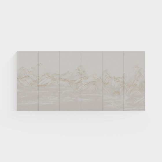 Mountain River Scroll 3D model for Creative Projects