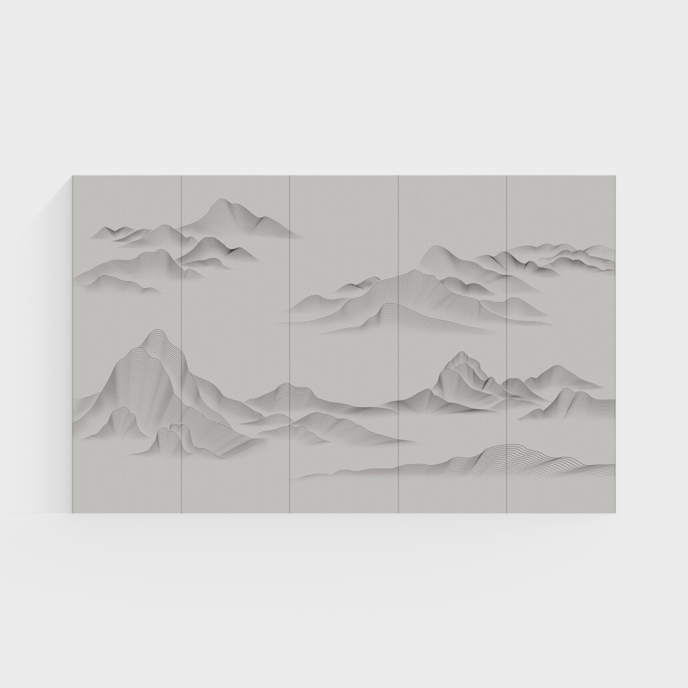 Mountain Scroll 3D Model