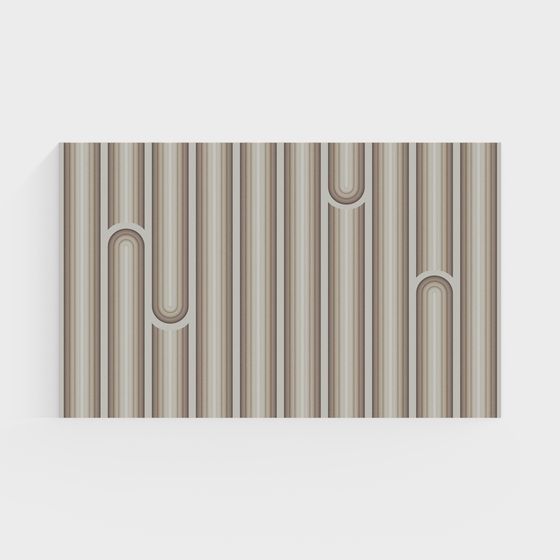 Elegant Striped Art Wall 3D model