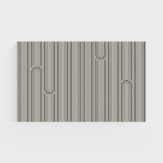 Stylish Columnar Relief Wall 3D model