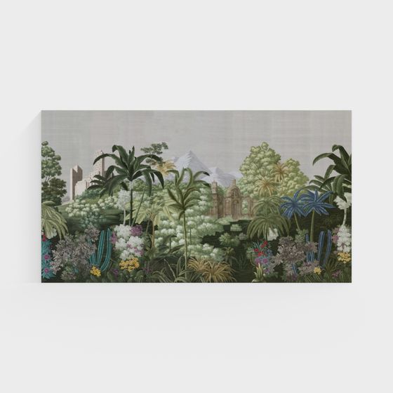 Lost Castle 3D Model in Lush Rainforest