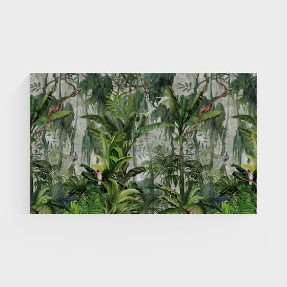 Lush Low-Poly Tropical Rainforest 3D Model for Creative Projects