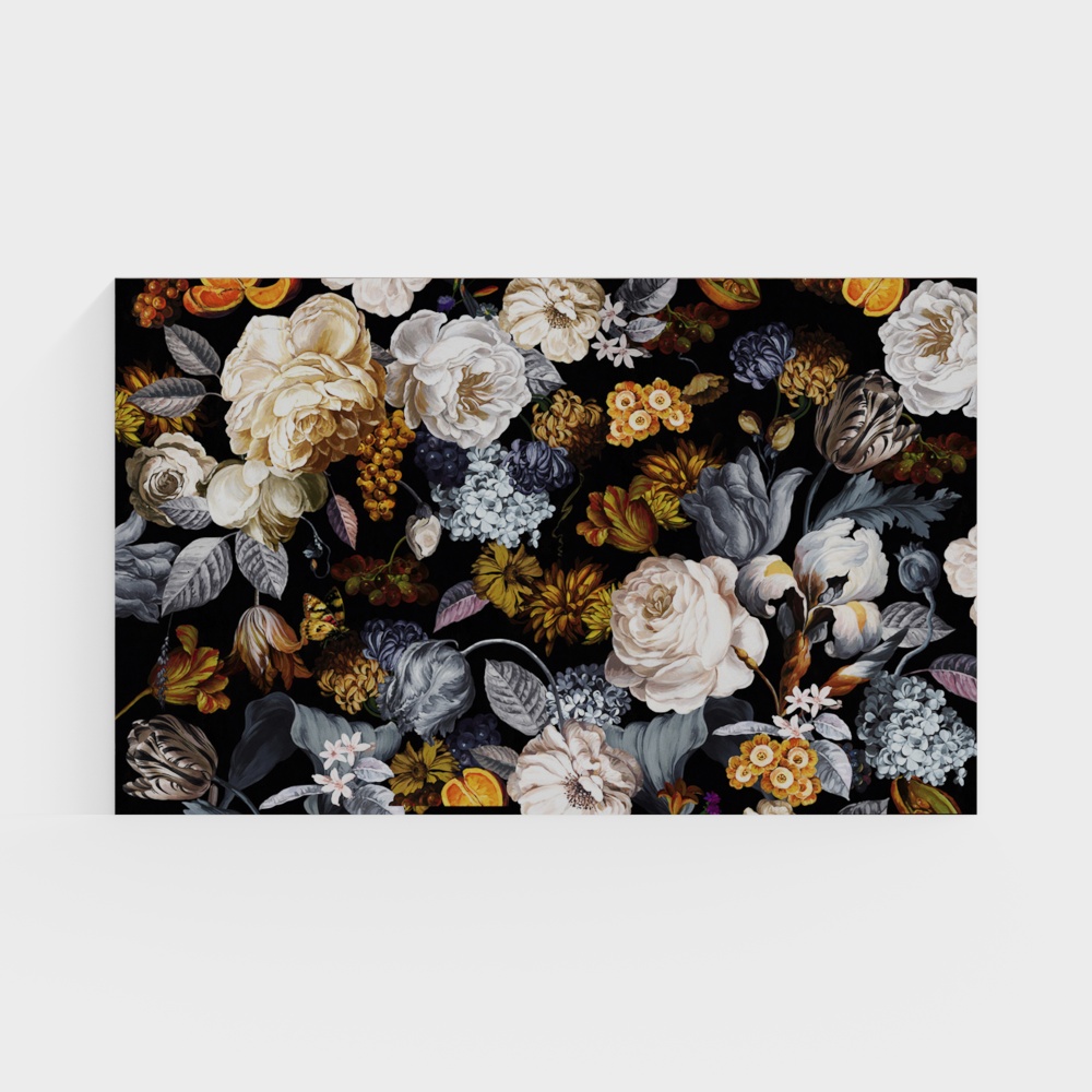 Vibrant Low-Poly Floral 3D Model for Night Garden