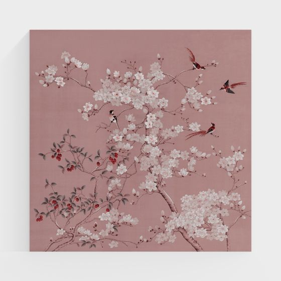 Spring Bird and Flower 3D Model