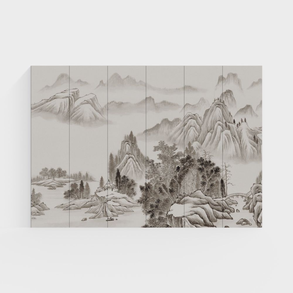 Nolan Wandbild - Tusche- und Aquarellmalerei