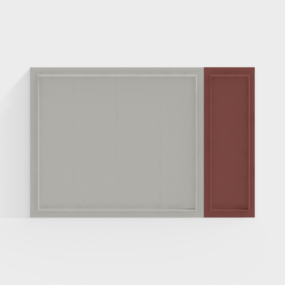 Modern times simple European warm white color asymmetrical bedroom background wall panel