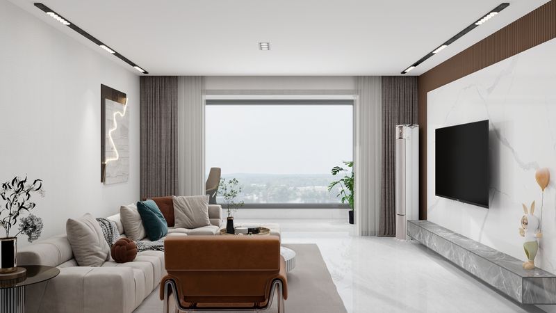 Minimalist Beige Living Room with Elegant Flair
