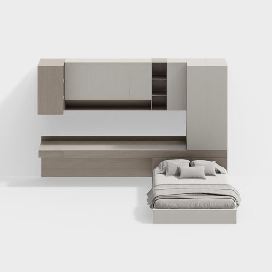 Stylish Urban Bedroom 3D model for Modern Spaces