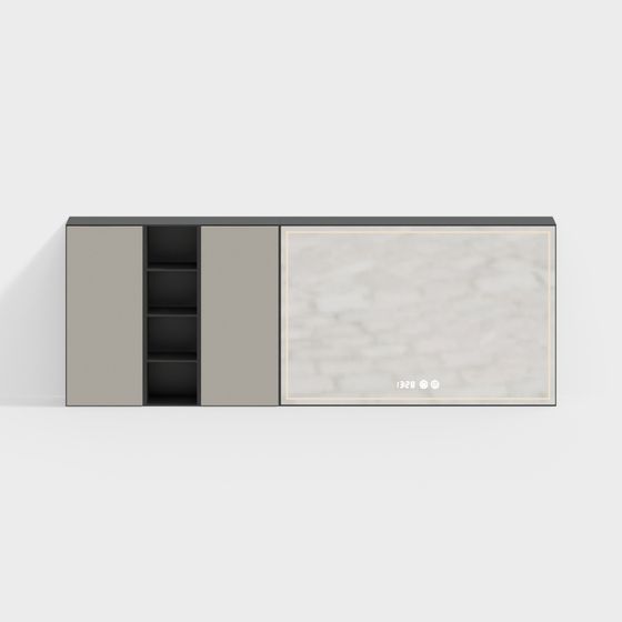 Stylish Low-Poly TV Cabinet 3D model for Modern Spaces