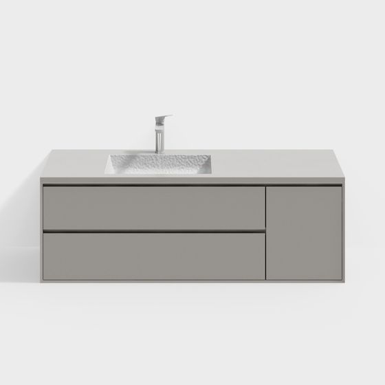 Contemporary Minimalist Bathroom Vanity 3D model