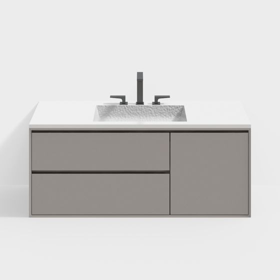 Minimalist Bathroom Vanity 3D model