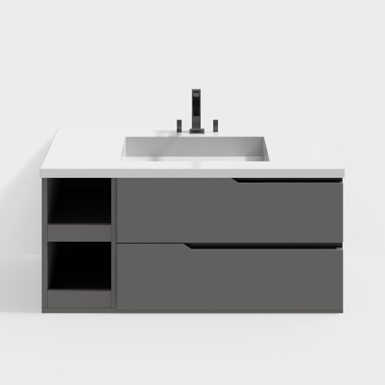 Modern Minimalist Bathroom Vanity 3D model
