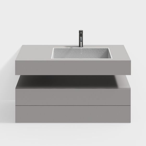 Stylish Floating Bathroom Vanity 3D model for Modern Spaces