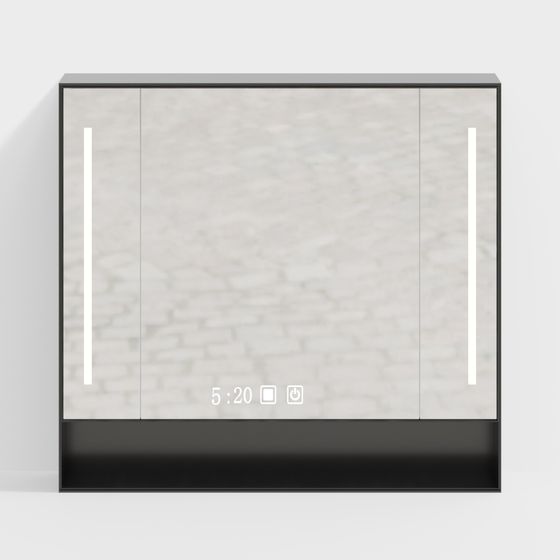 Smart Mirror 3D model with Minimalist Design