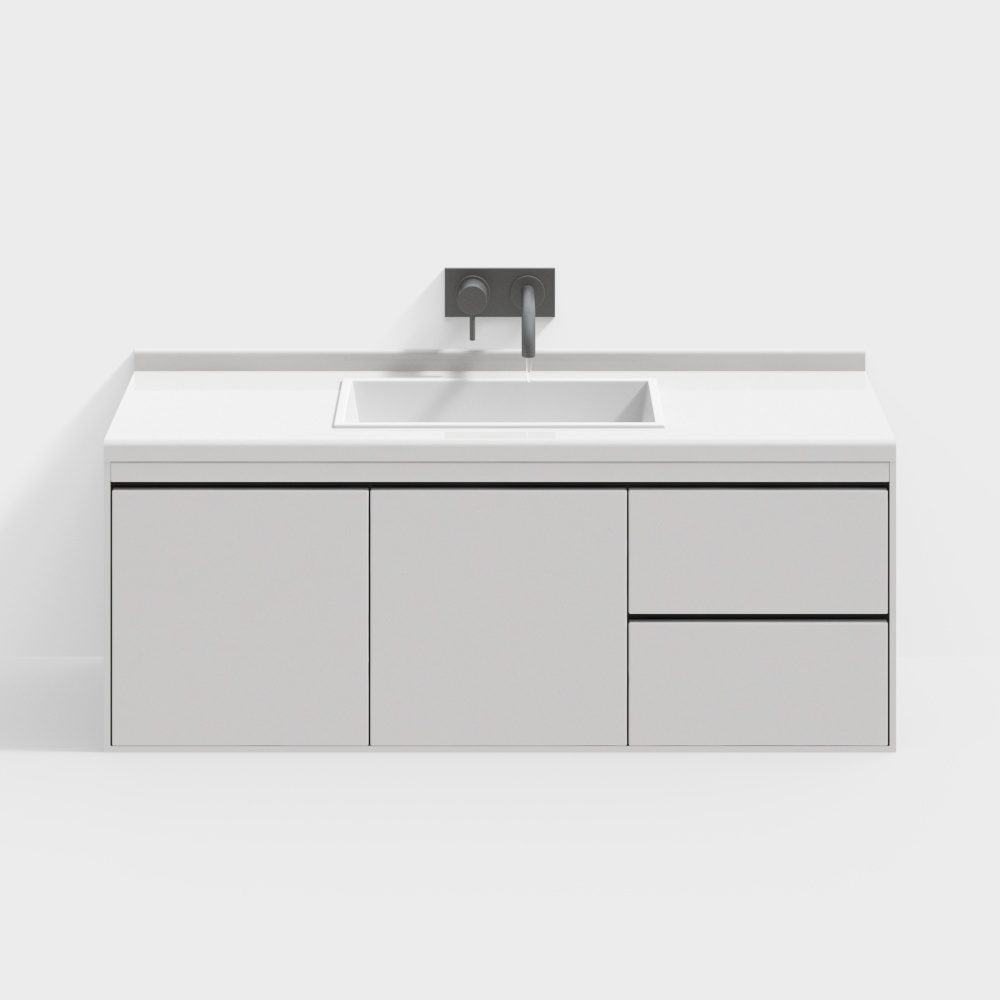 Modern Minimalist Bathroom Vanity 3D model