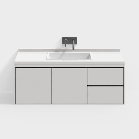 Modern Minimalist Bathroom Vanity 3D model