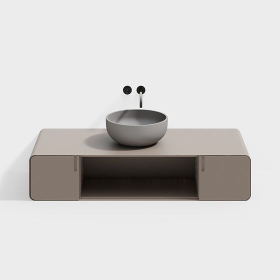 Stylish Low-Polygon Washbasin 3D model