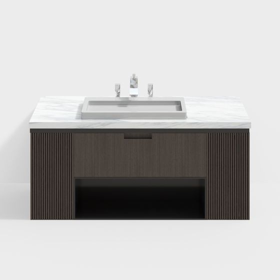 Elegant Minimalist Bathroom Cabinet 3D model