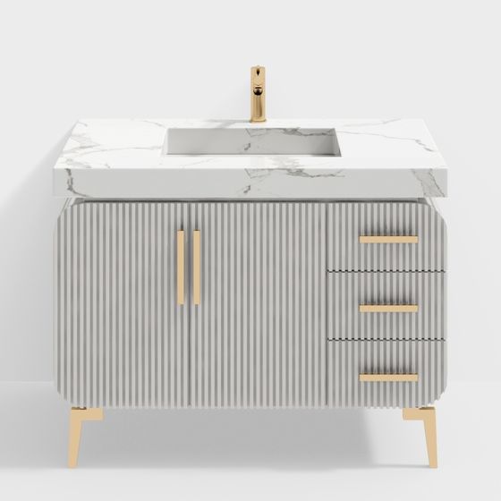 Modern Bathroom Vanity 3D model for Stylish Interiors