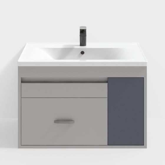 Modern Minimalist Bathroom Vanity 3D model