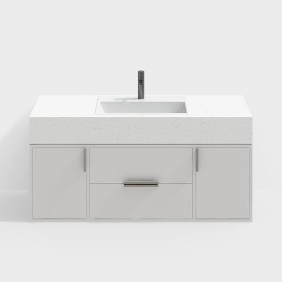 Modern Minimalist Bathroom Cabinet 3D model