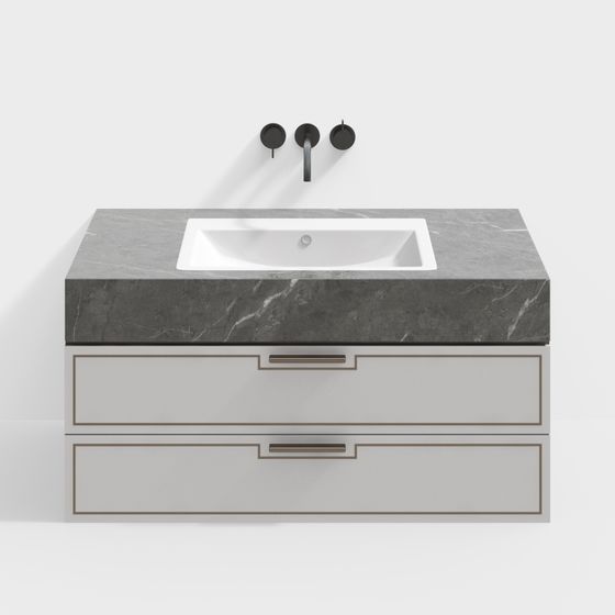 Modern Minimalist Bathroom Cabinet 3D model