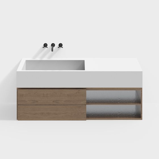 Modern Minimalist Bathroom Cabinet 3D model