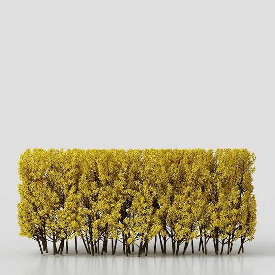 Golden Floral Wall 3D model