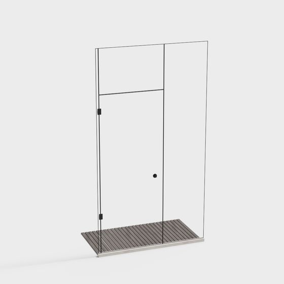 Elegant Glass Door 3D model for Modern Aesthetics