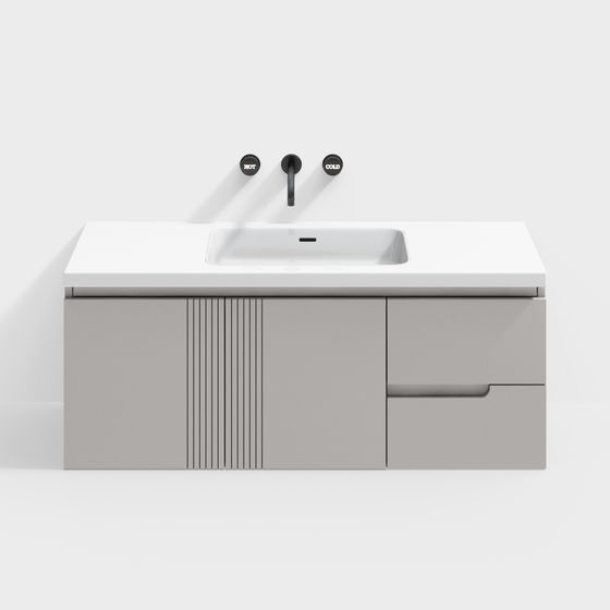 Modern Minimalist Bathroom Vanity 3D model