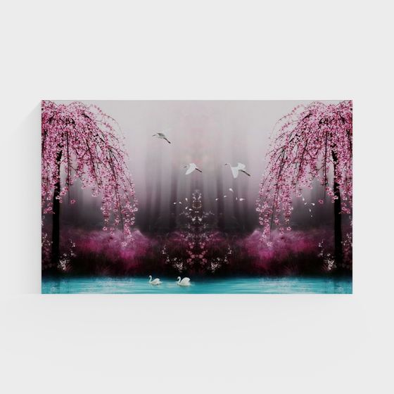 Morning Mist Lakeside 3D model