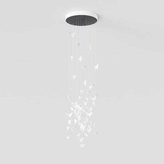 Elegant Butterfly Rain Pendant 3D Model for Creative Spaces