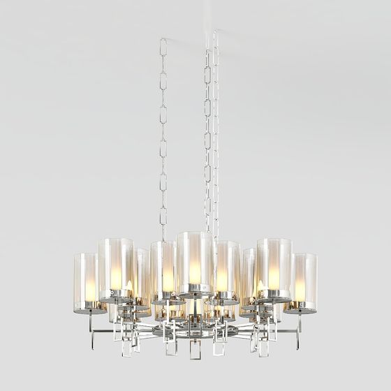 Chic Low-Polygon 3D Chandelier Model