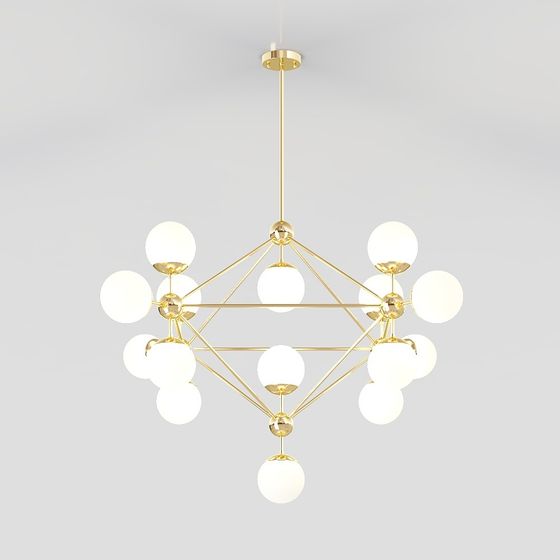 Elegant Low-Polygon Chandelier 3D model