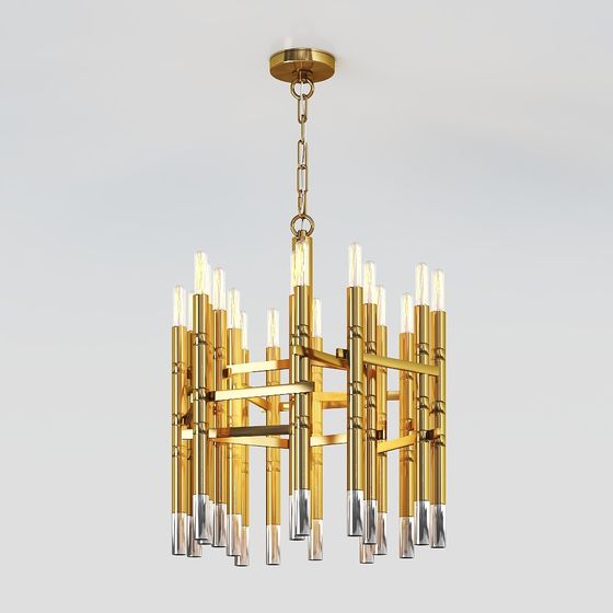 Elegant Low-Polygon Chandelier 3D model