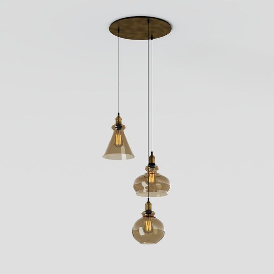 Elegant Low-Polygon Chandelier 3D model