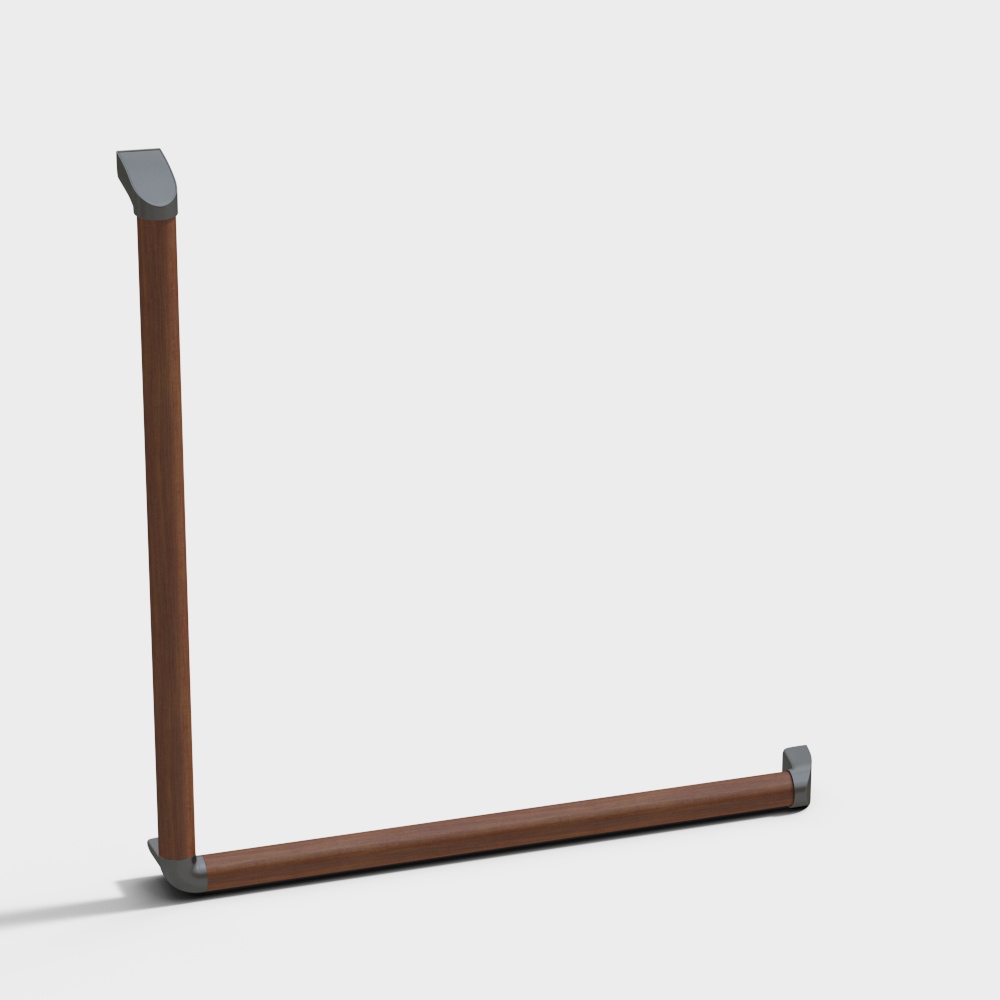 Lister wooden door - handrail - L-type - Birch MM color (hardware black)