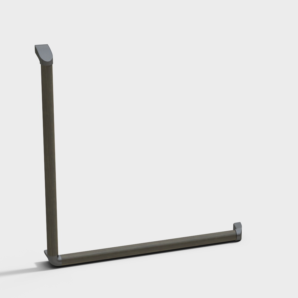 Lister wooden door - handrail - L-type - Ash DD color (hardware black)