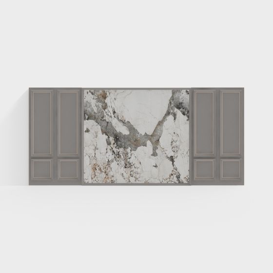 Elegant Gray Wood and Marble 3D Model