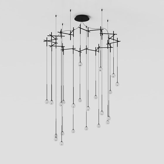 Stylish 3D Chandelier Model for Contemporary Spaces