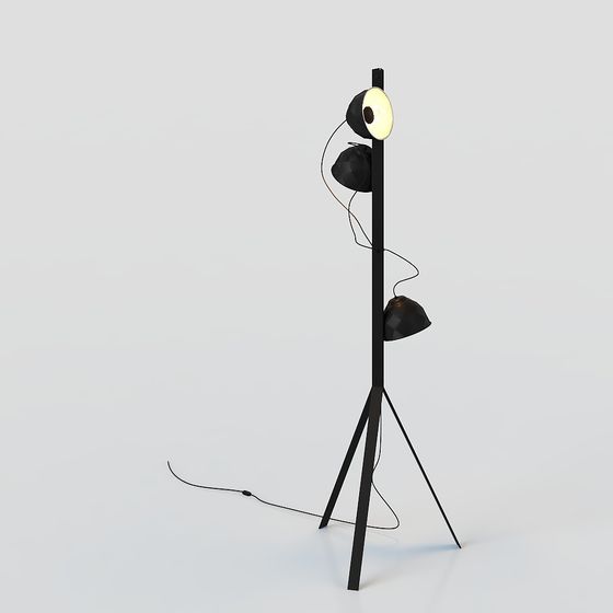 Futuristic Black Cone Lamp 3D Model